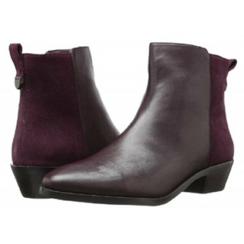 Coach Carmen Ankle Booties Oxblood Suede Leather Women’s 7 NIB
